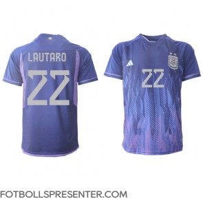Argentina Lautaro Martinez #22 Borta Matchtröja VM 2022 Kortärmad